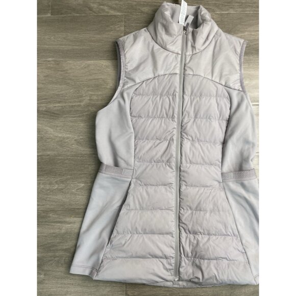 Lululemon Down For it All  Lavender Sz 8 Puff Vest Goose Down Zip Pockets Luxury - Picture 8 of 12